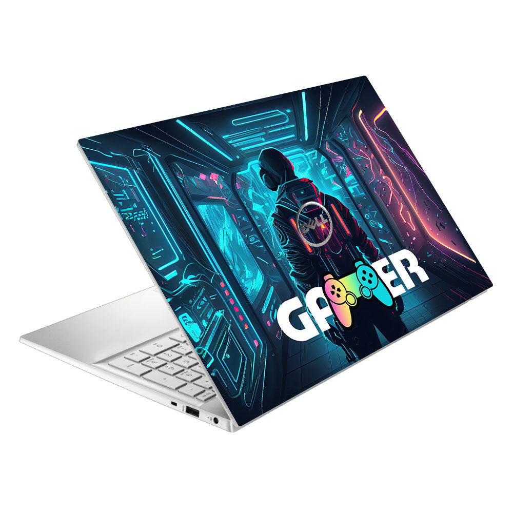 Gamer in Glowing Background Gaming Dell Inspiron 3501 Laptop Skin
