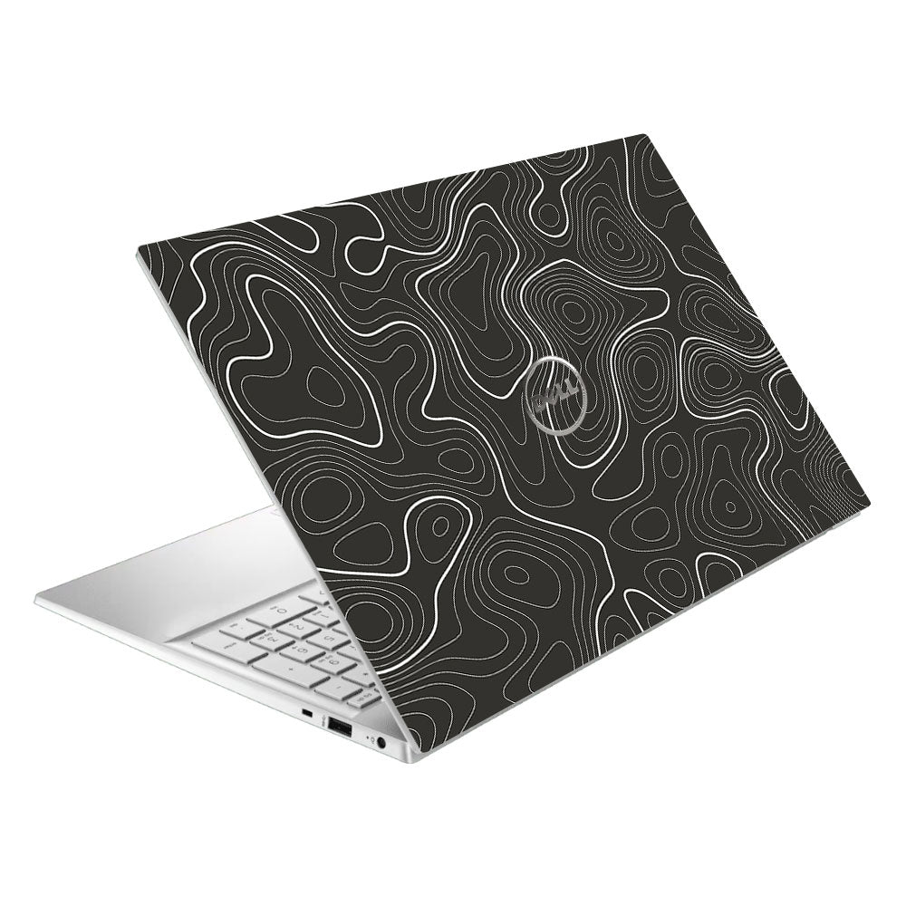 Grayscale Topographic Lines Dell Inspiron 3501 Laptop Skin