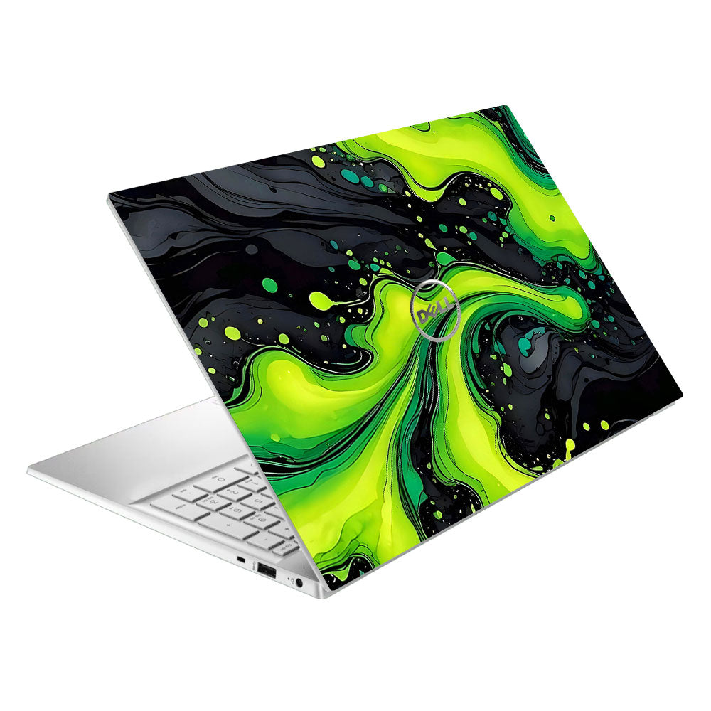 Neon Green Paint Swirls Dell Inspiron 3501 Laptop Skin