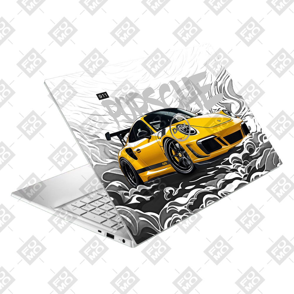 Porsche 911 Yellow Blaze Dell Inspiron 3501 Laptop Skin