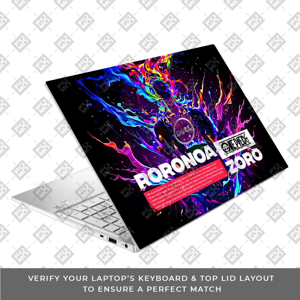 Zoro with Neon Flames Dell Inspiron 3501 Laptop Skin