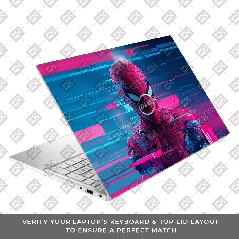 Glitch Spider Neon Web Dell Inspiron 3501 Laptop Skin