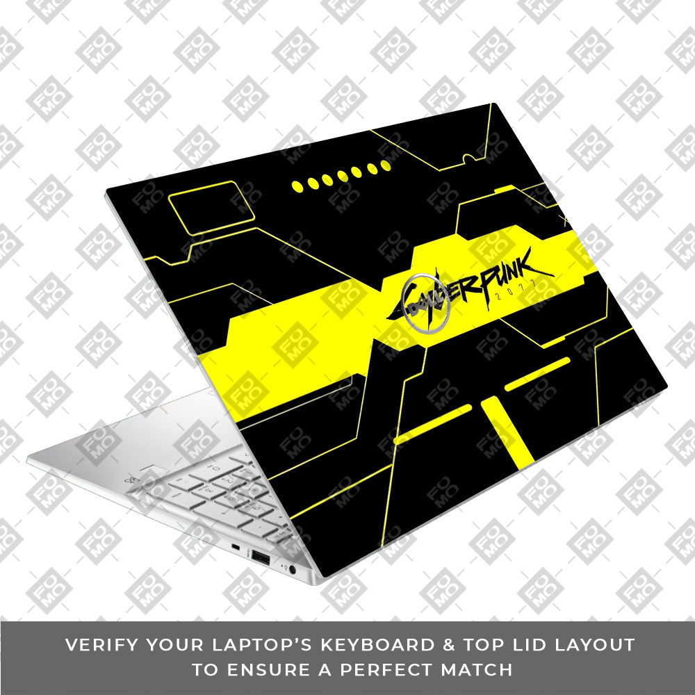 Cyberpunk Yellowline Grid Dell Inspiron 3501 Laptop Skin