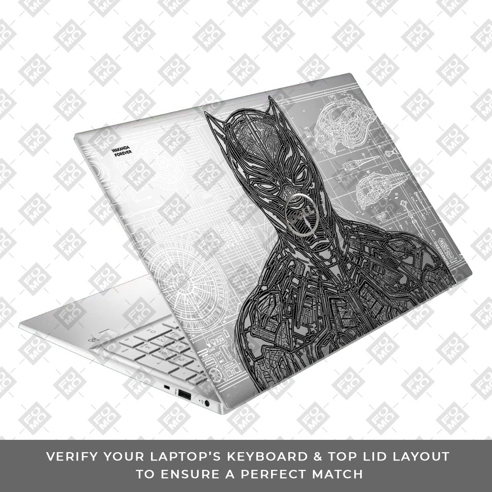 Transparent Black Panther Techshell Dell Inspiron 3501 Laptop Skin