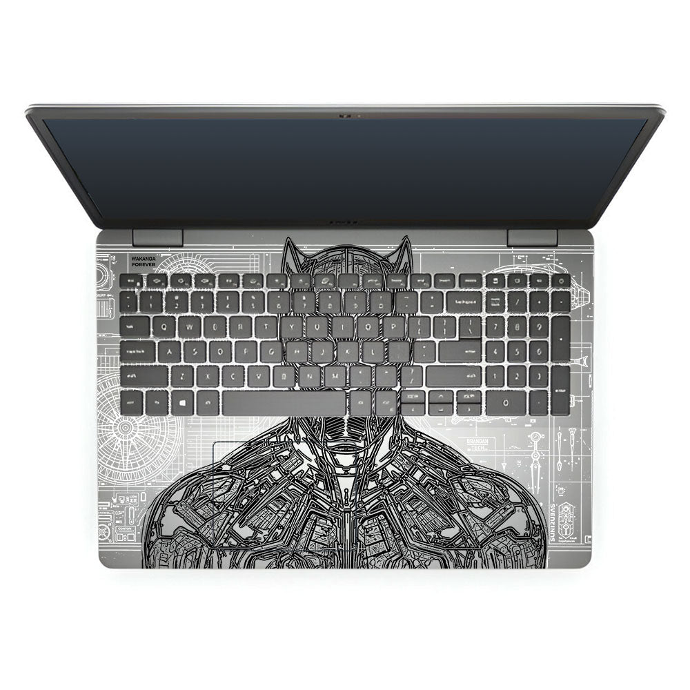 Transparent Black Panther Techshell Dell Inspiron 3501 Laptop Skin