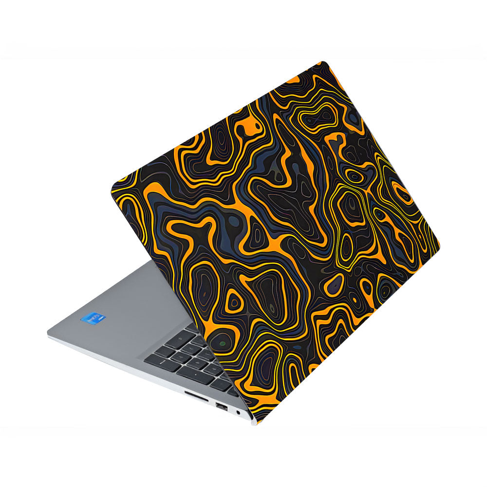 Amber Topographic Waves Dell Inspiron 3520 Laptop Skin