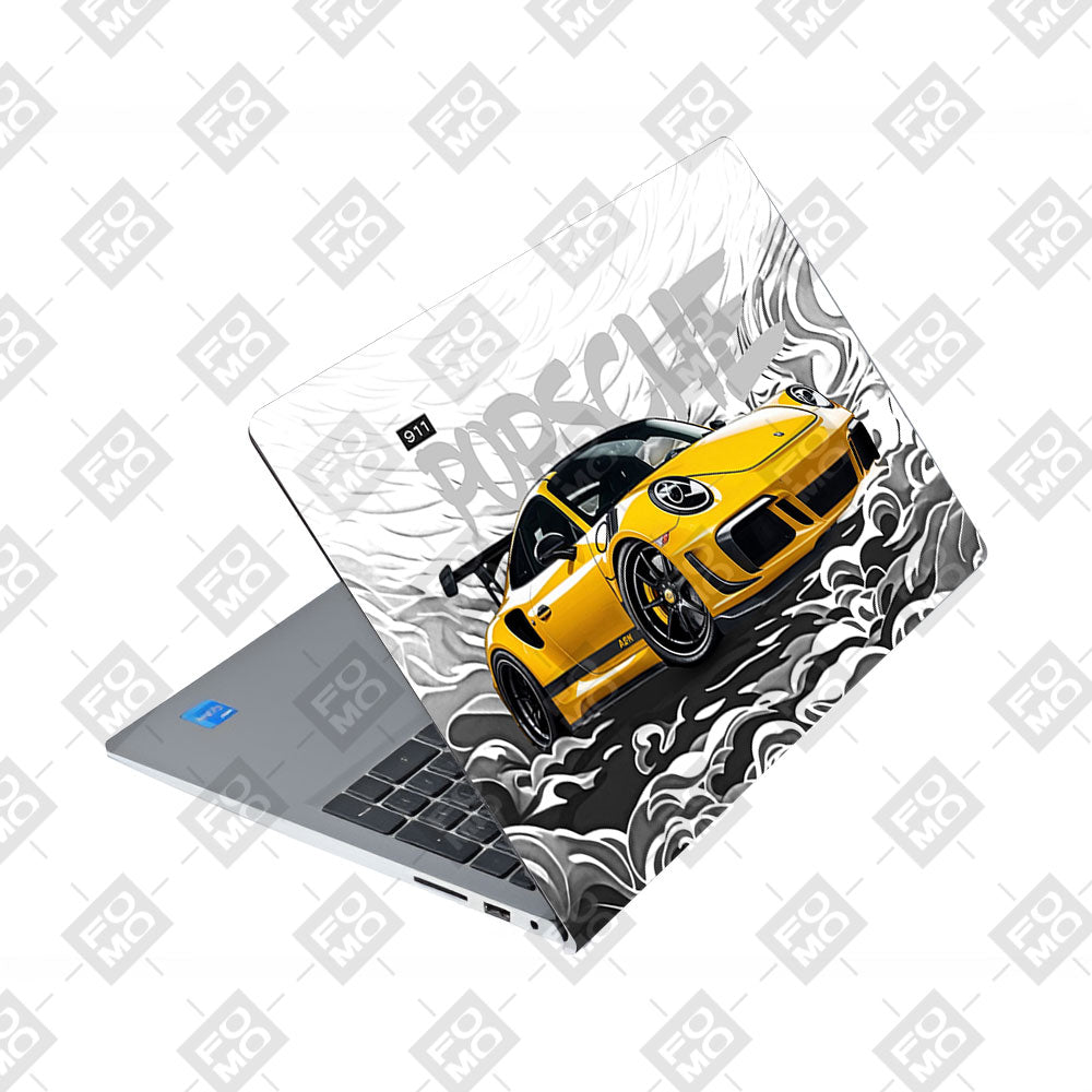 Porsche 911 Yellow Blaze Dell Inspiron 3520 Laptop Skin