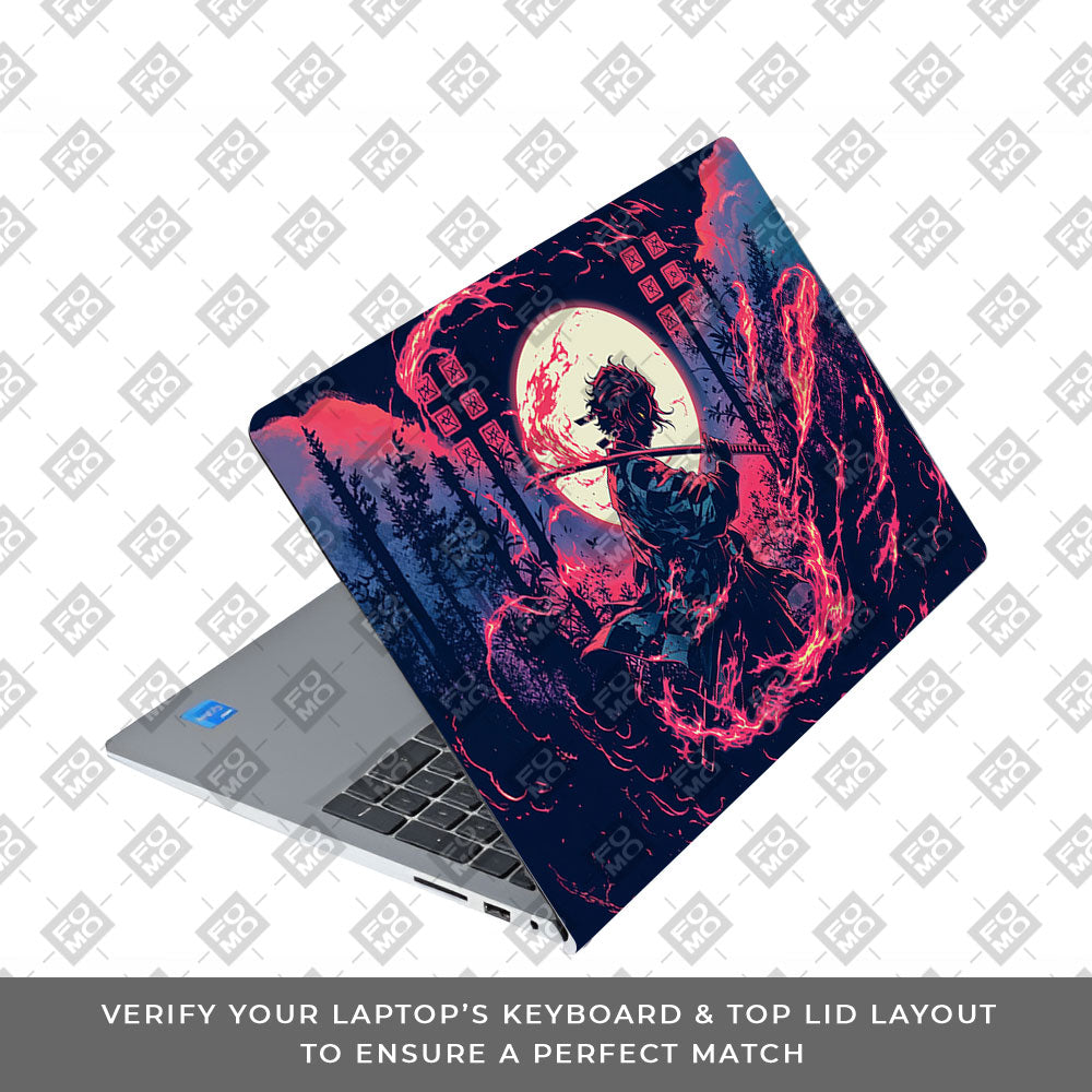 Tanjiro's Flame of Ember Dell Inspiron 3520 Laptop Skin