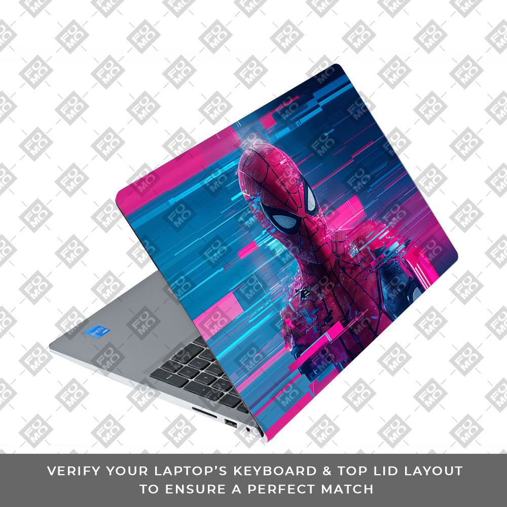 Glitch Spider Neon Web Dell Inspiron 3520 Laptop Skin