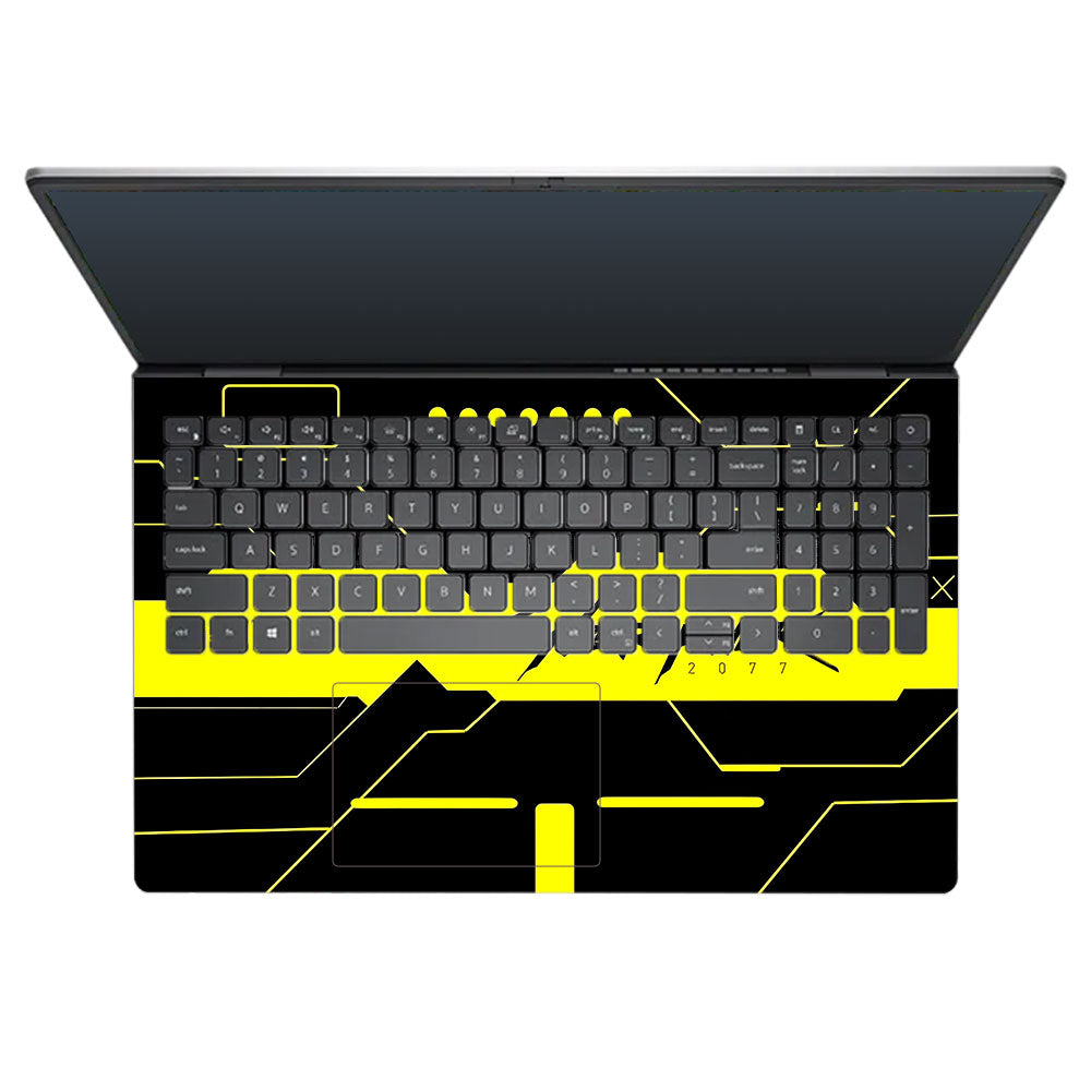 Cyberpunk Yellowline Grid Dell Inspiron 3520 Laptop Skin