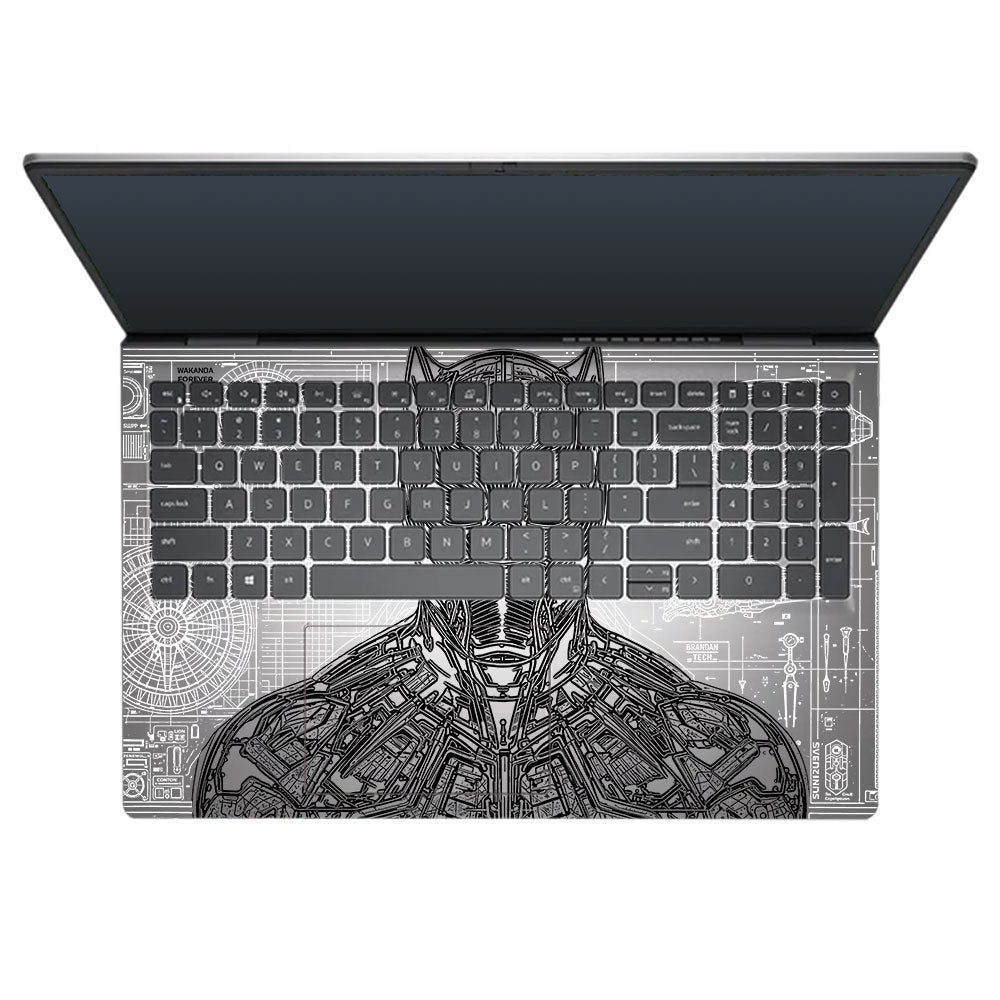 Transparent Black Panther Techshell Dell Inspiron 3520 Laptop Skin