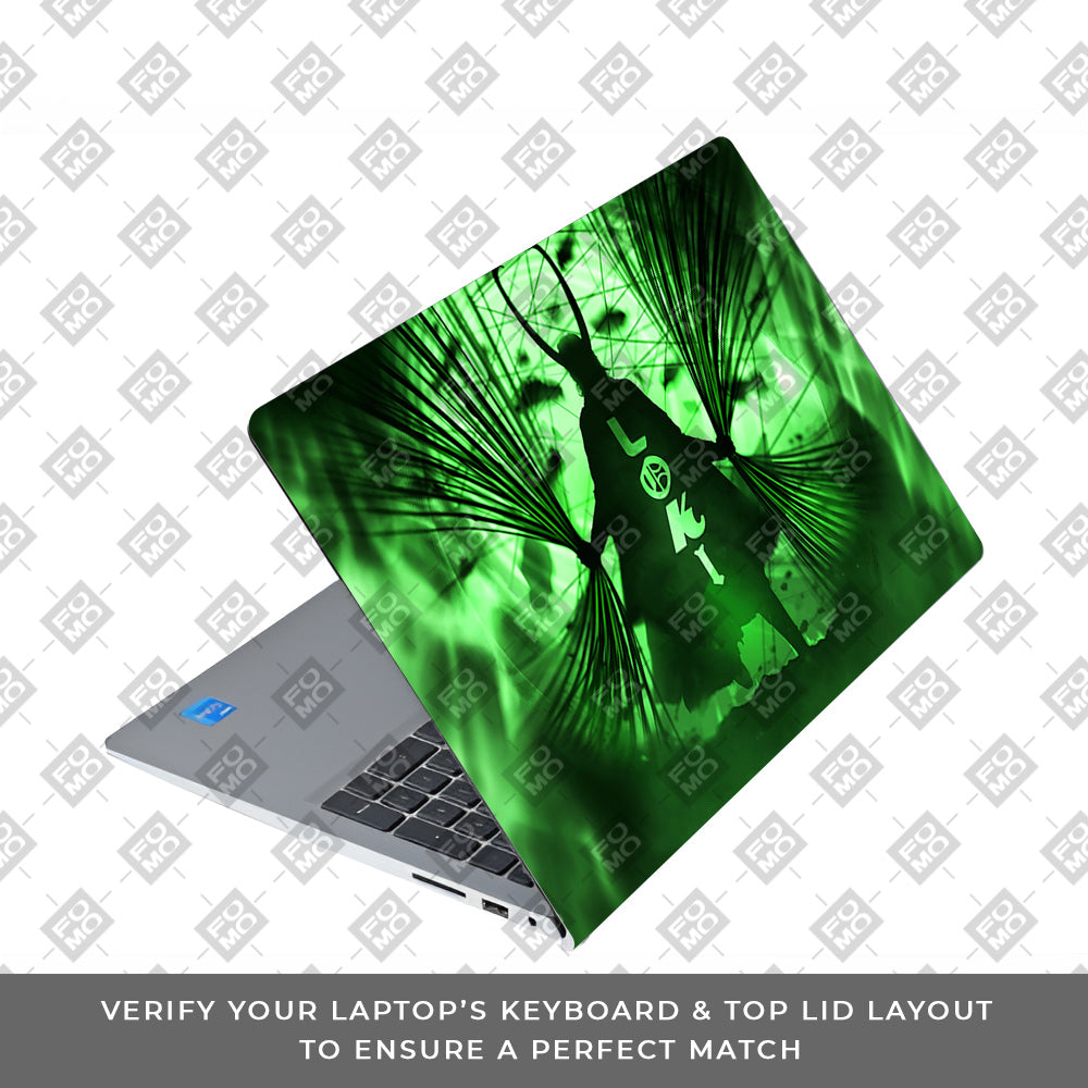 Loki's Green Aura Dell Inspiron 3520 Laptop Skin