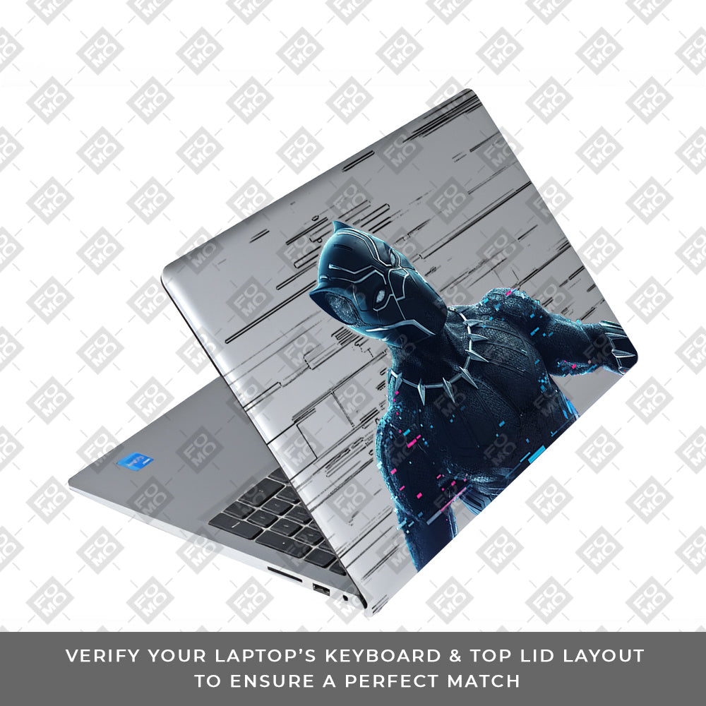 Transparent Glitchborne Panther Dell Inspiron 3520 Laptop Skin