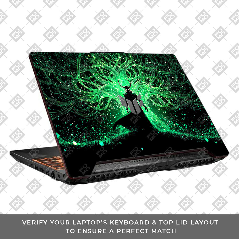 Loki God of Mischief Neon Asus TUF F15 FX506 & A15 FA506 Laptop Skin