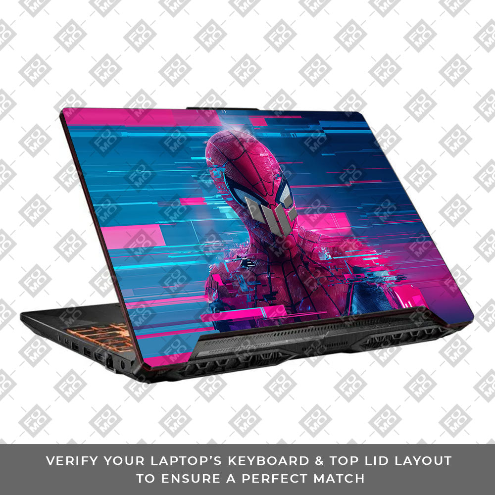 Glitch Spider Neon Web Asus TUF F15 FX506 & A15 FA506 Laptop Skin