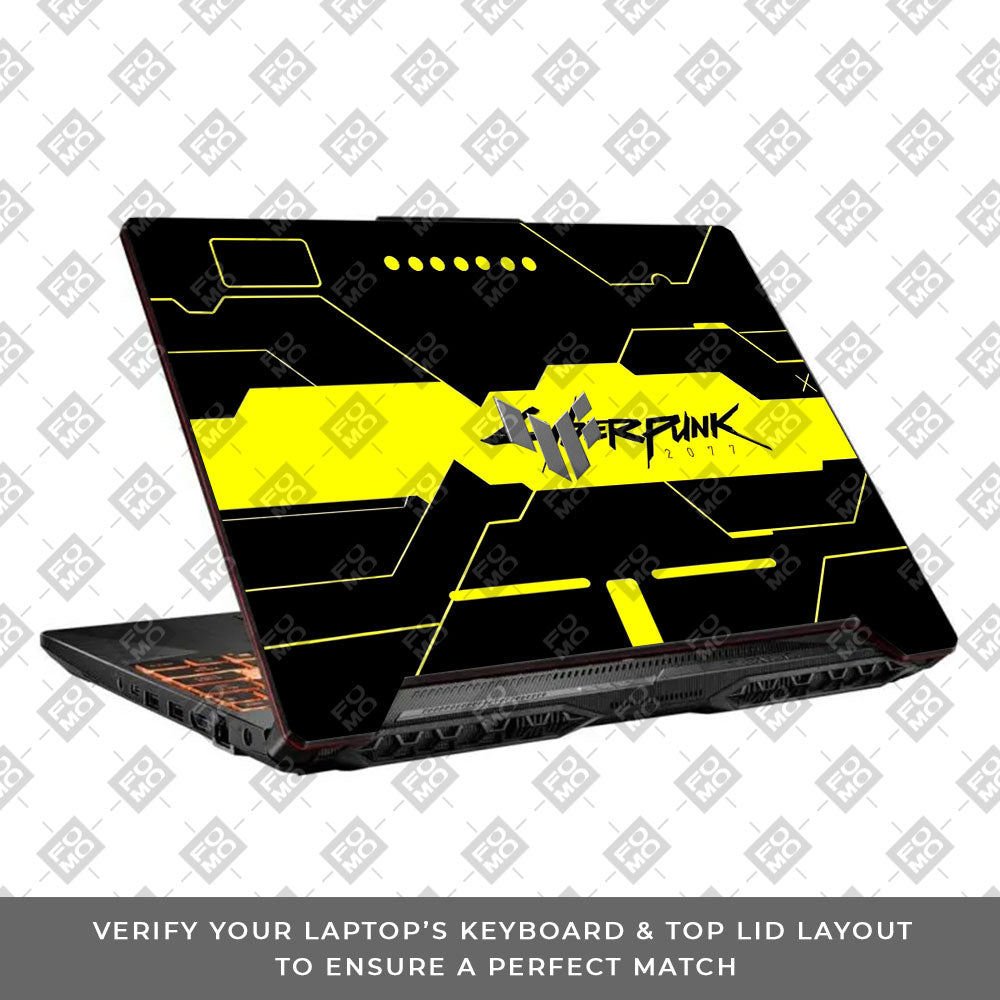 Cyberpunk Yellowline Grid Asus TUF F15 FX506 & A15 FA506 Laptop Skin