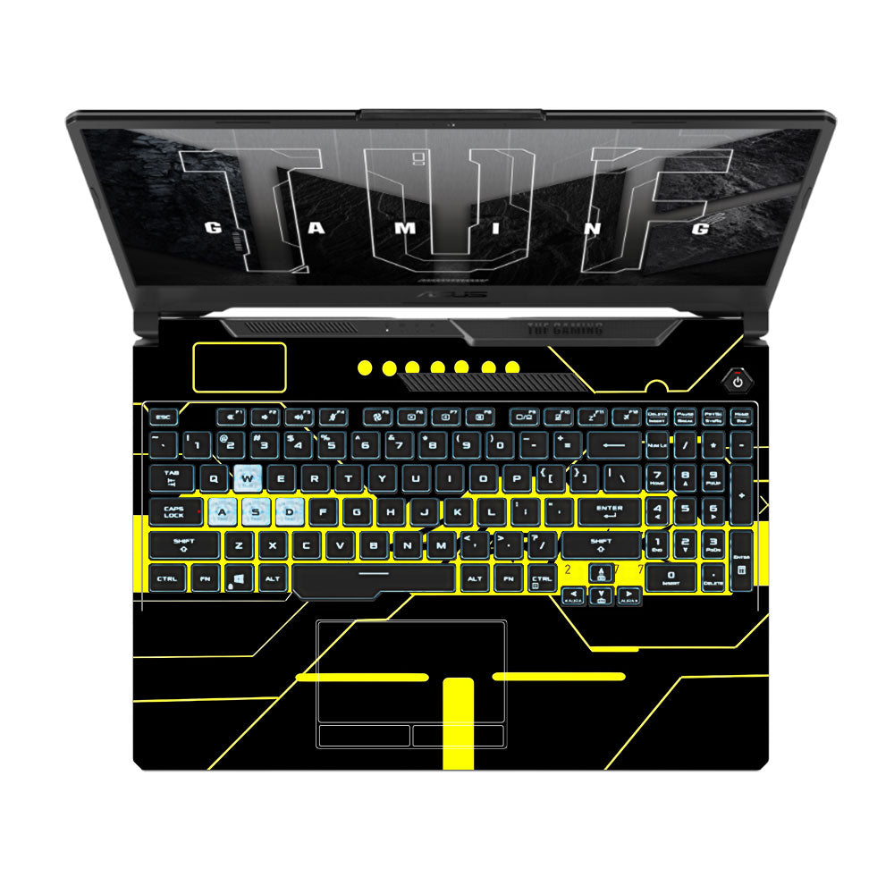 Cyberpunk Yellowline Grid Asus TUF F15 FX506 & A15 FA506 Laptop Skin
