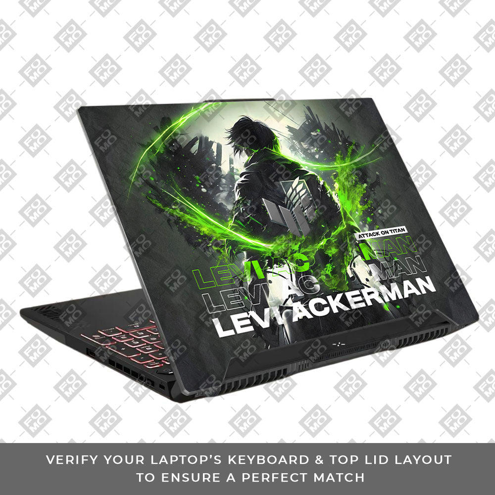 Levi Ackerman Neon Fury Asus TUF F15 FX507 & A15 FA507 Laptop Skin