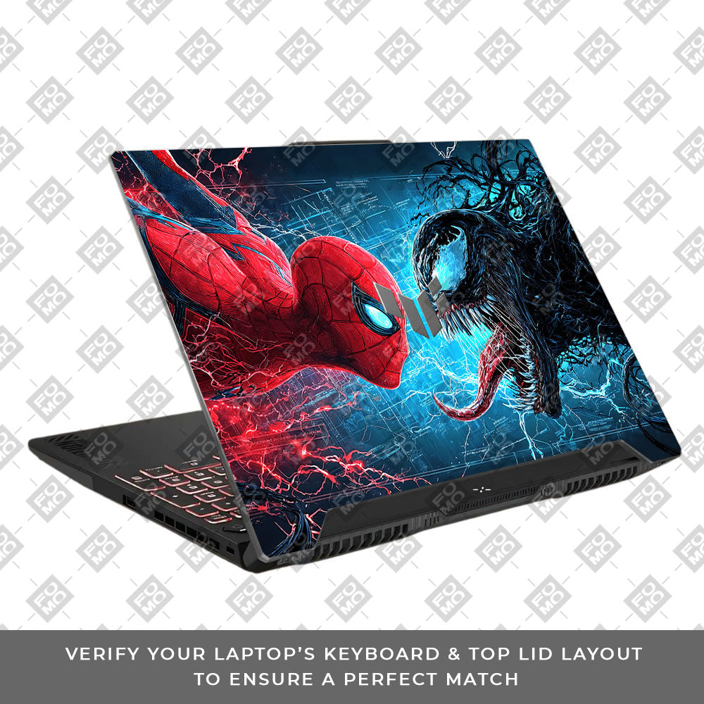 Spiderman vs Venom Showdown Asus TUF F15 FX507 & A15 FA507 3D Laptop Skin