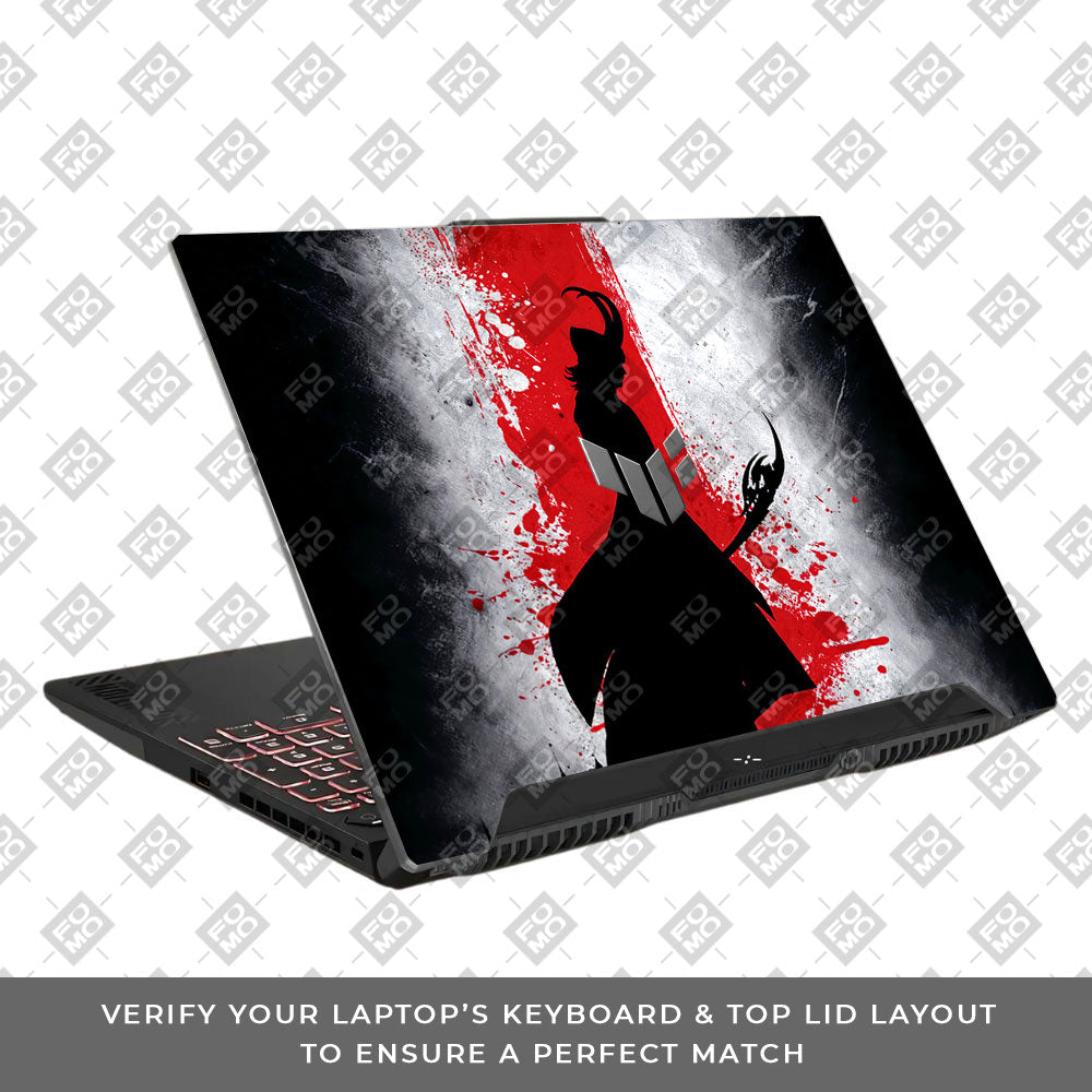 Loki Silhouette Red Strike Asus TUF F15 FX507 & A15 FA507 Laptop Skin