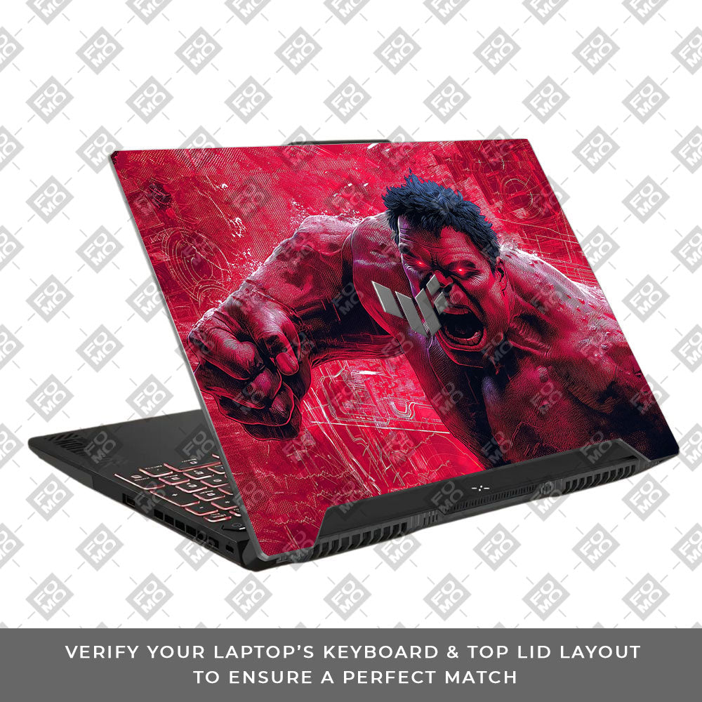 Gamma Rage Red Hulk Asus TUF F15 FX507 & A15 FA507 Laptop Skin