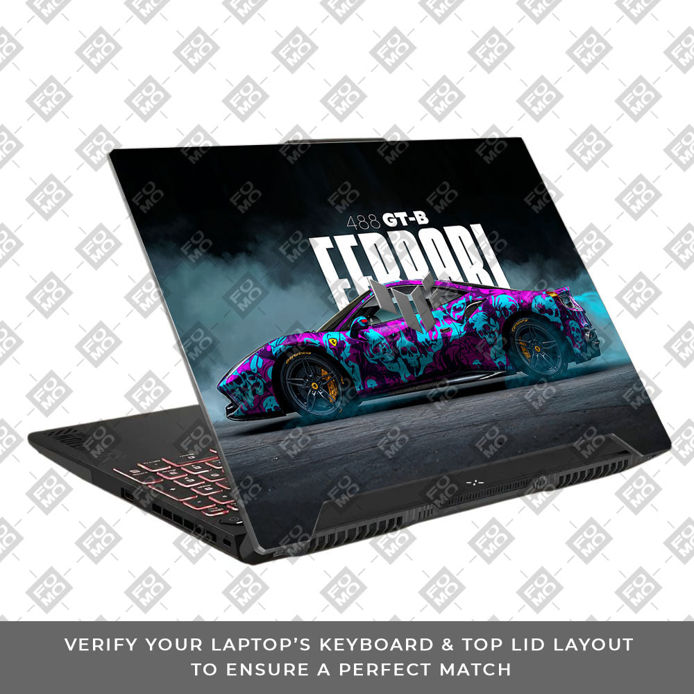 Psycho Drive Ferrari 488 Asus TUF F15 FX507 & A15 FA507 Laptop Skin