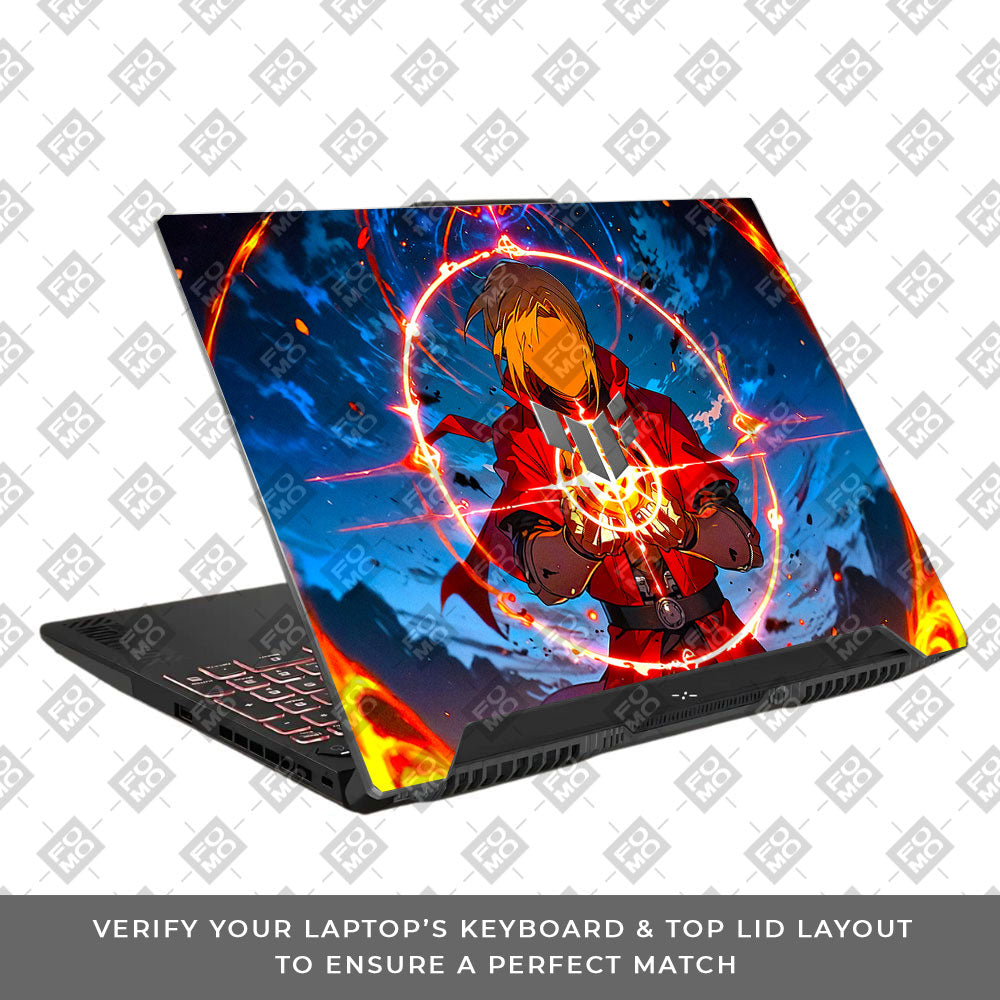 Edward Elric Fullmetal Alchemist Asus TUF F15 FX507 & A15 FA507 Laptop Skin