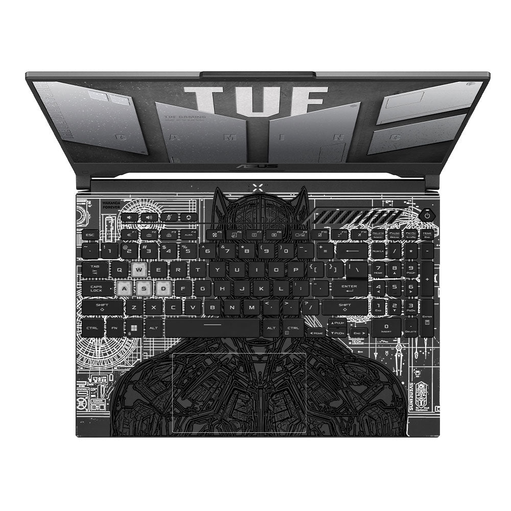 Transparent Black Panther Techshell Asus TUF F15 FX507 & A15 FA507 Laptop Skin