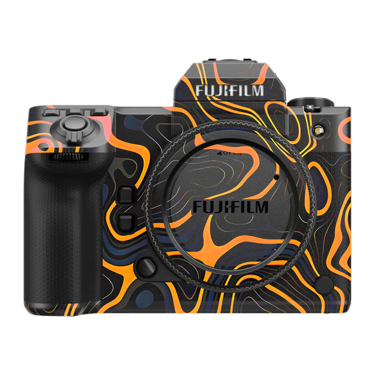 Amber Topographic Waves FujiFilm GFX 100S II Camera Skin
