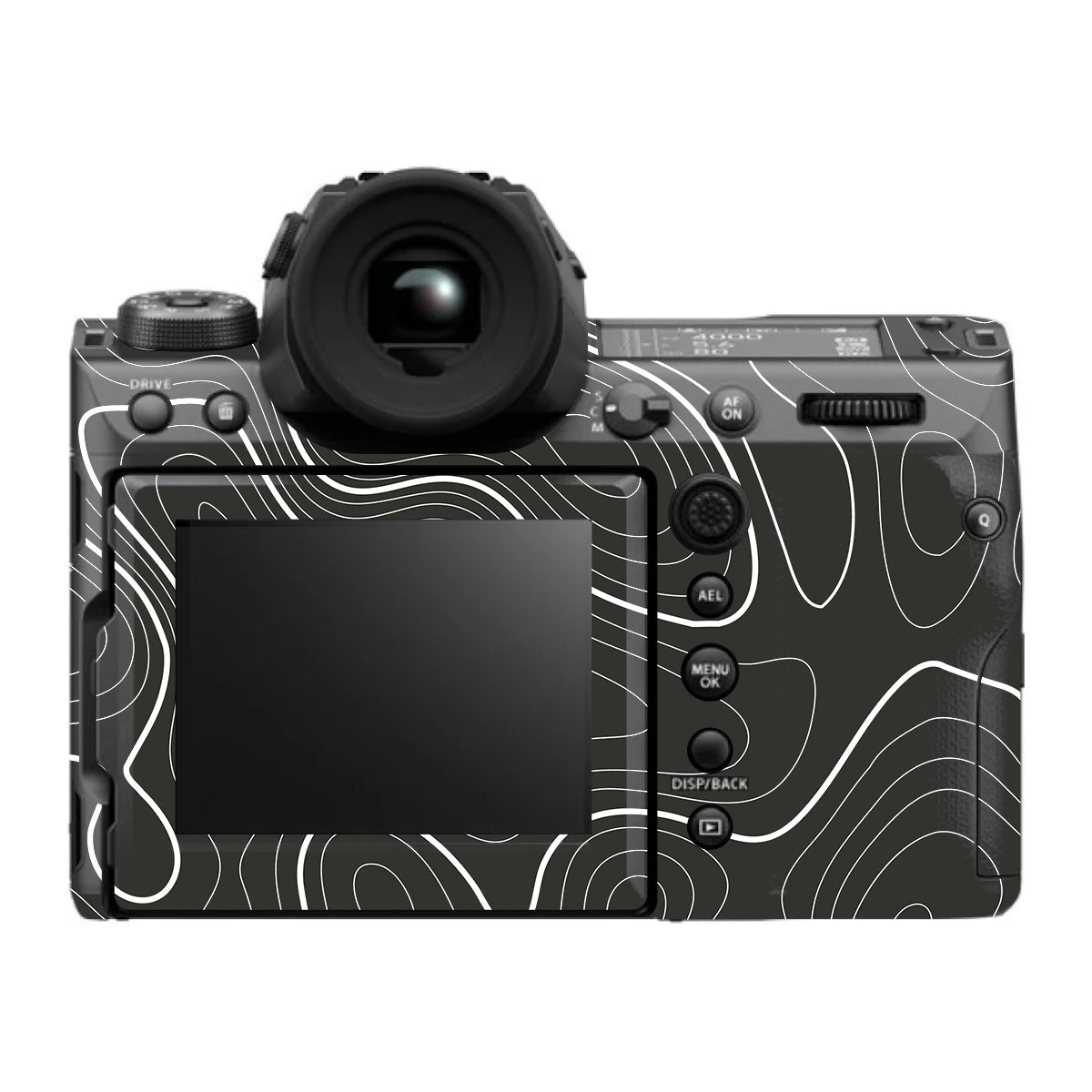 Grayscale Topographic Lines FujiFilm GFX 100S II Camera Skin