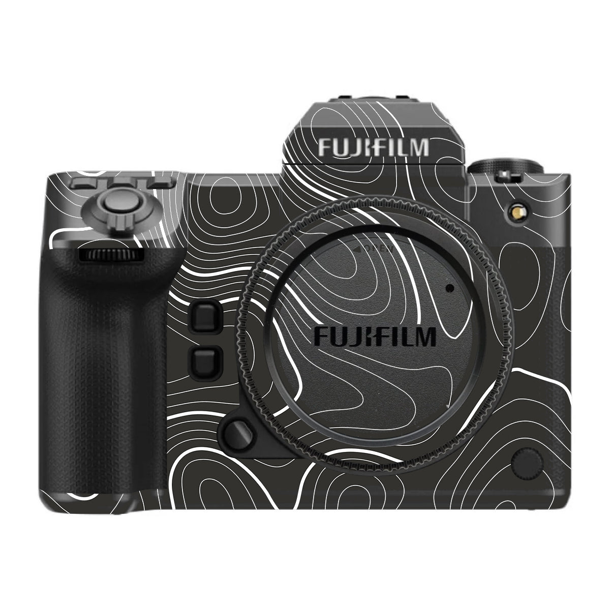 Grayscale Topographic Lines FujiFilm GFX 100S II Camera Skin