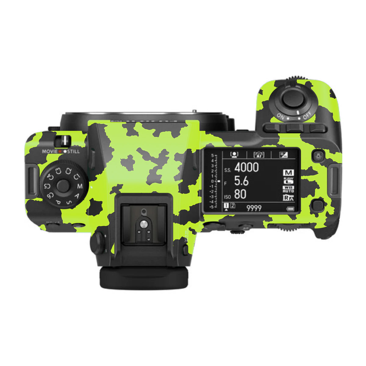 Neon Green Splatter FujiFilm GFX 100S II Camera Skin