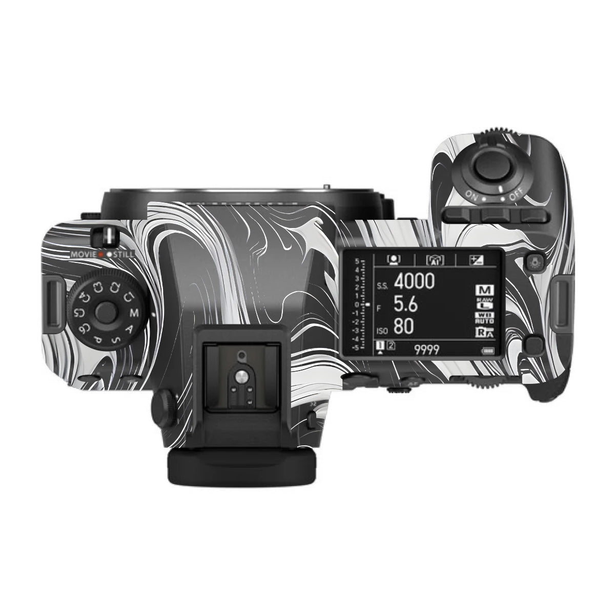 Black and White Marble FujiFilm GFX 100S II Camera Skin