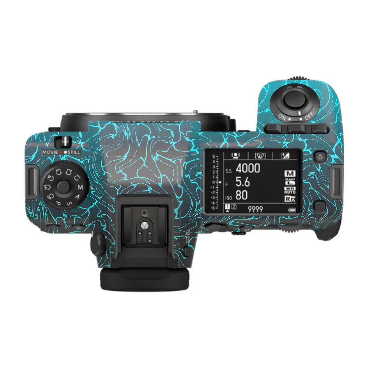 Cyan Blue to Black Gradient FujiFilm GFX 100S II Camera Skin