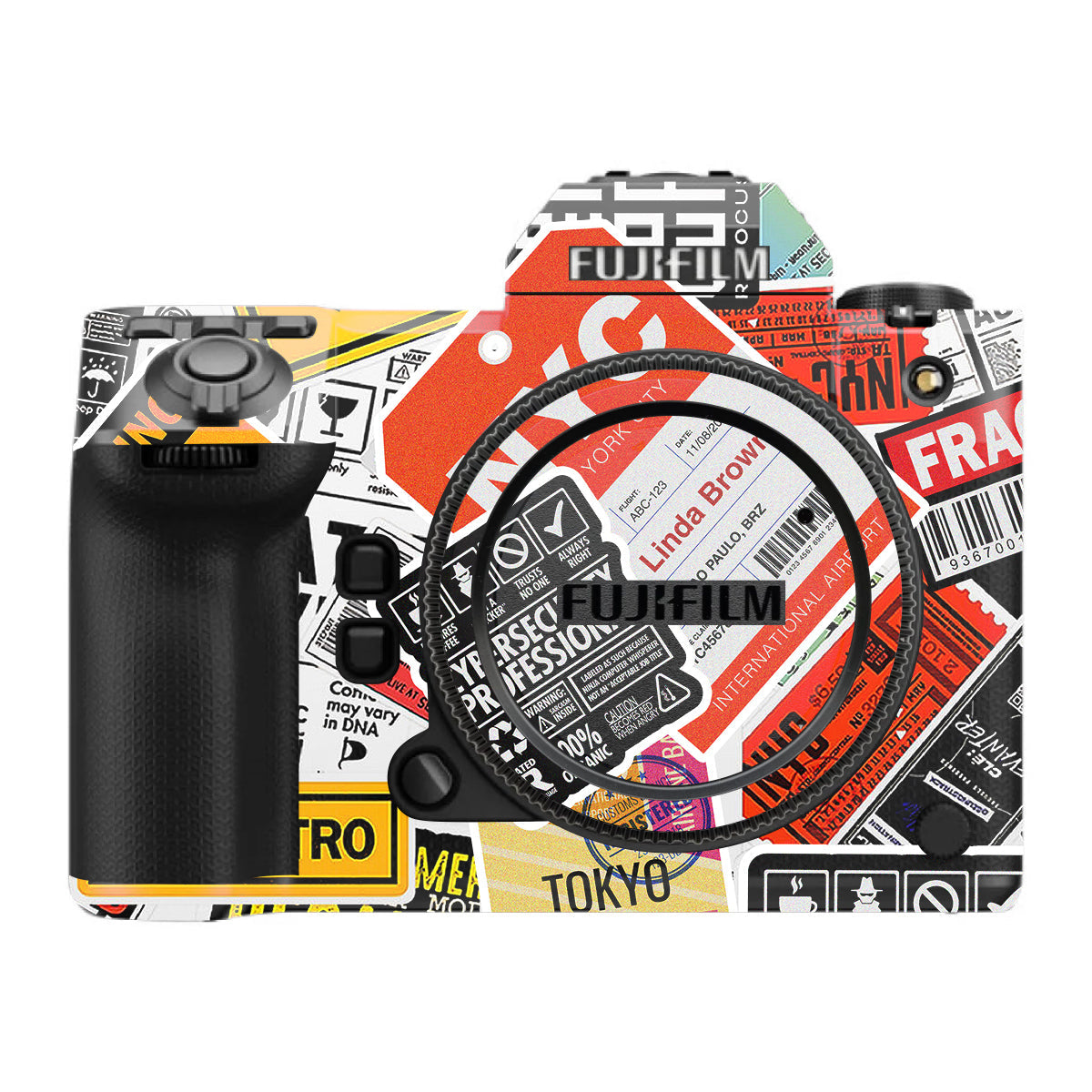 Tech Aesthetic Sticker Collage FujiFilm GFX 100S II Camera Skin