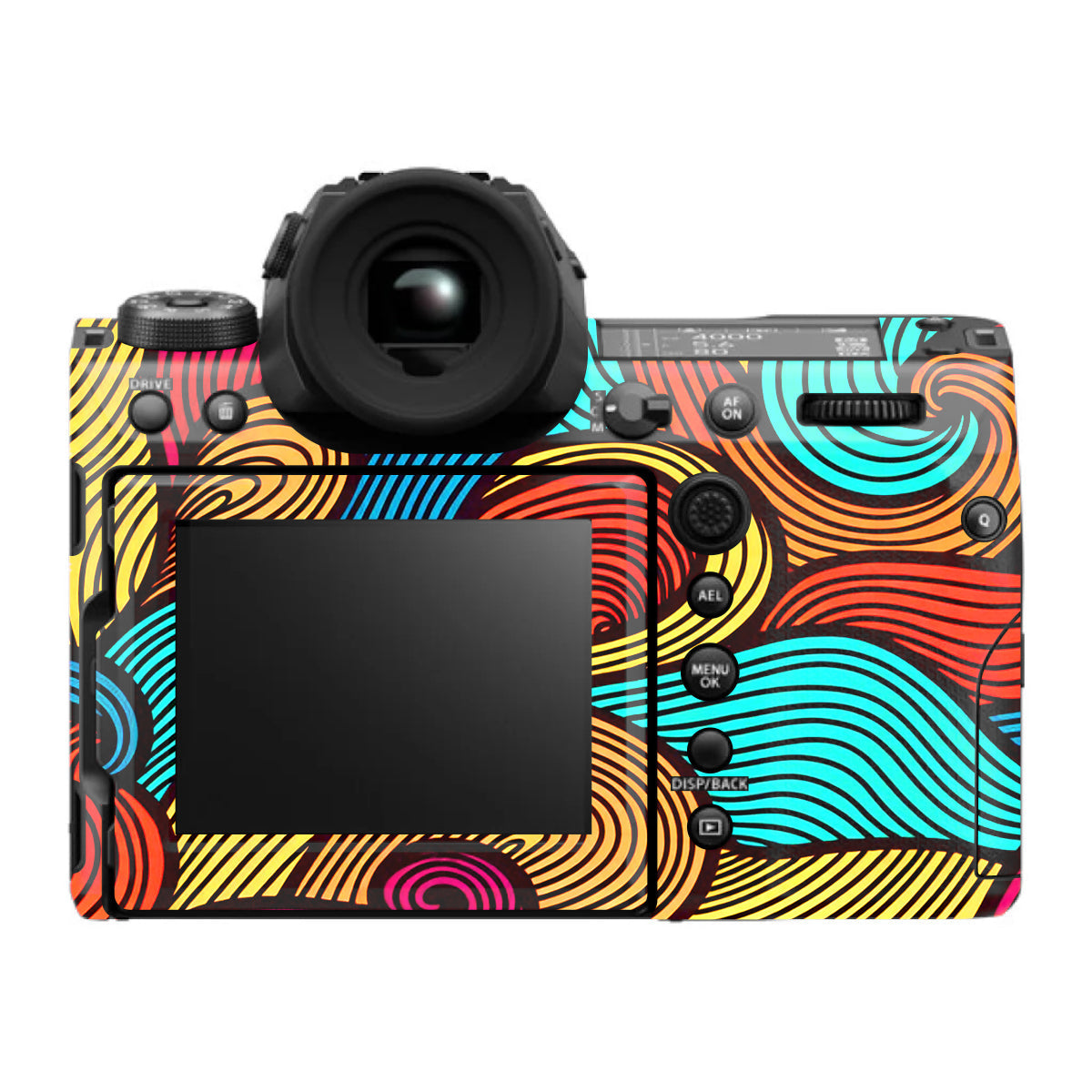 Retro Colorful Doodle Art Pattern FujiFilm GFX 100S II Camera Skin