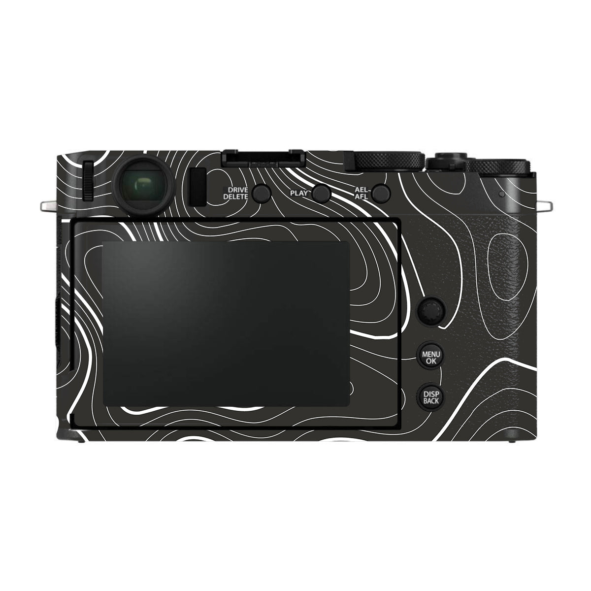 Grayscale Topographic Lines FujiFilm X-E4 Camera Skin