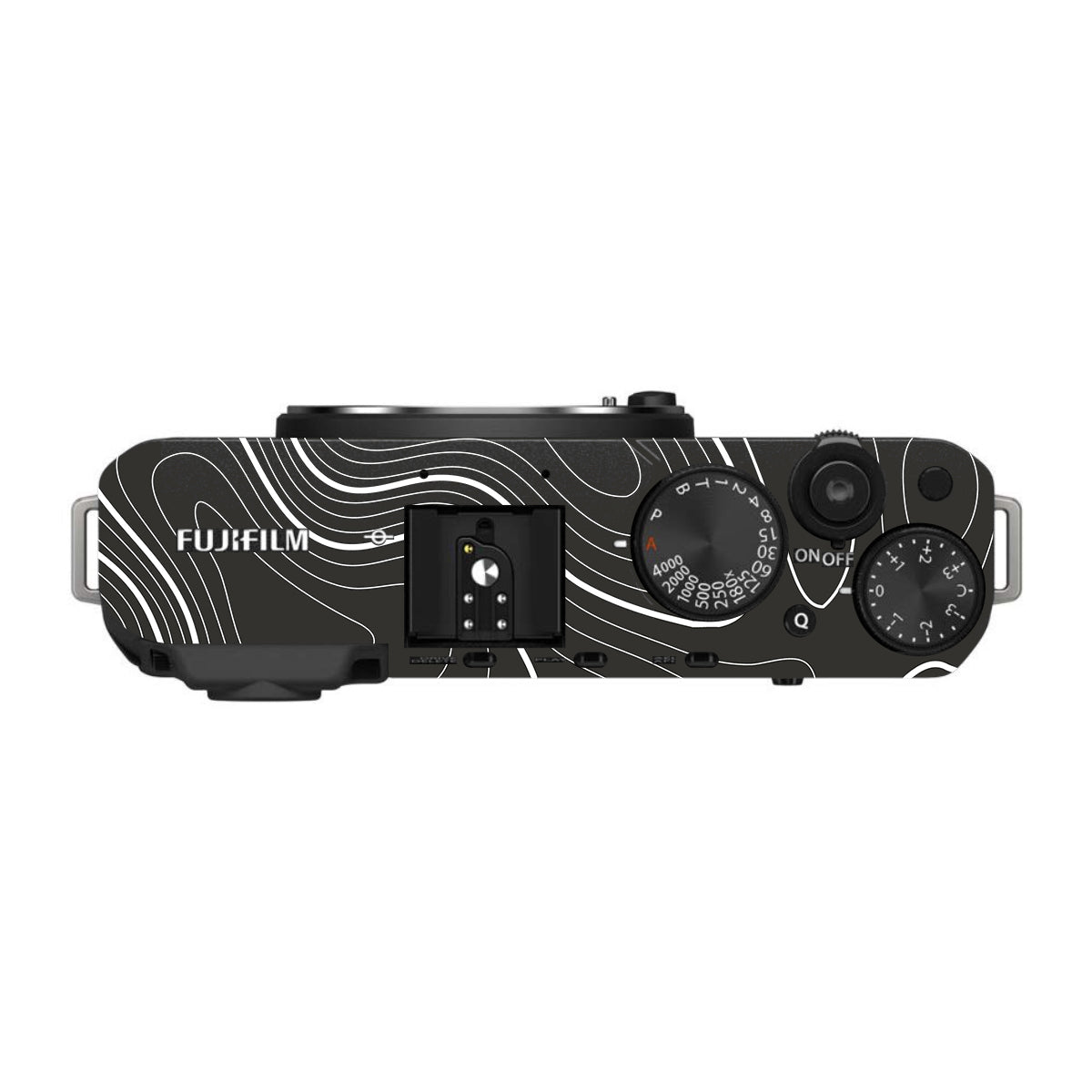 Grayscale Topographic Lines FujiFilm X-E4 Camera Skin