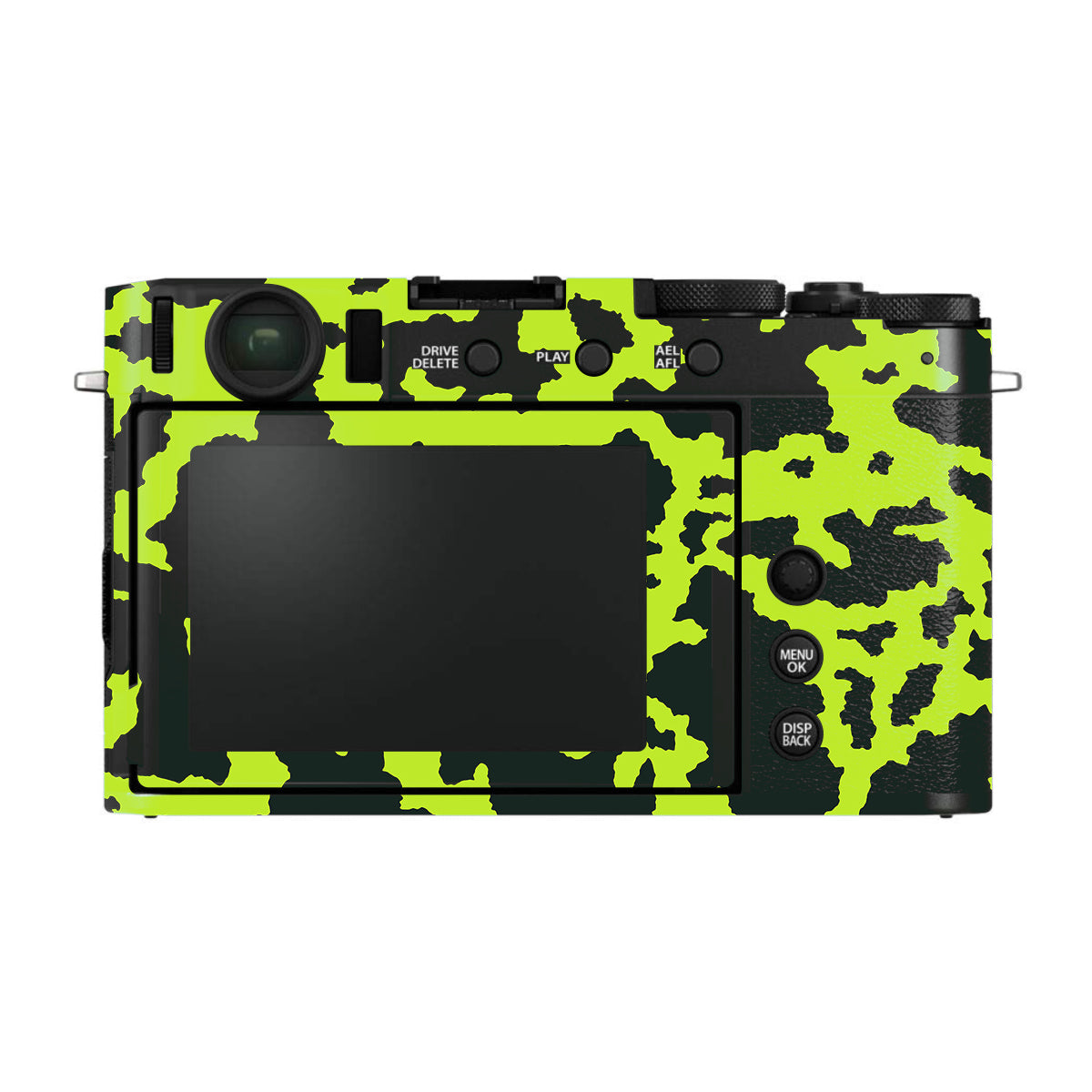 Neon Green Splatter FujiFilm X-E4 Camera Skin