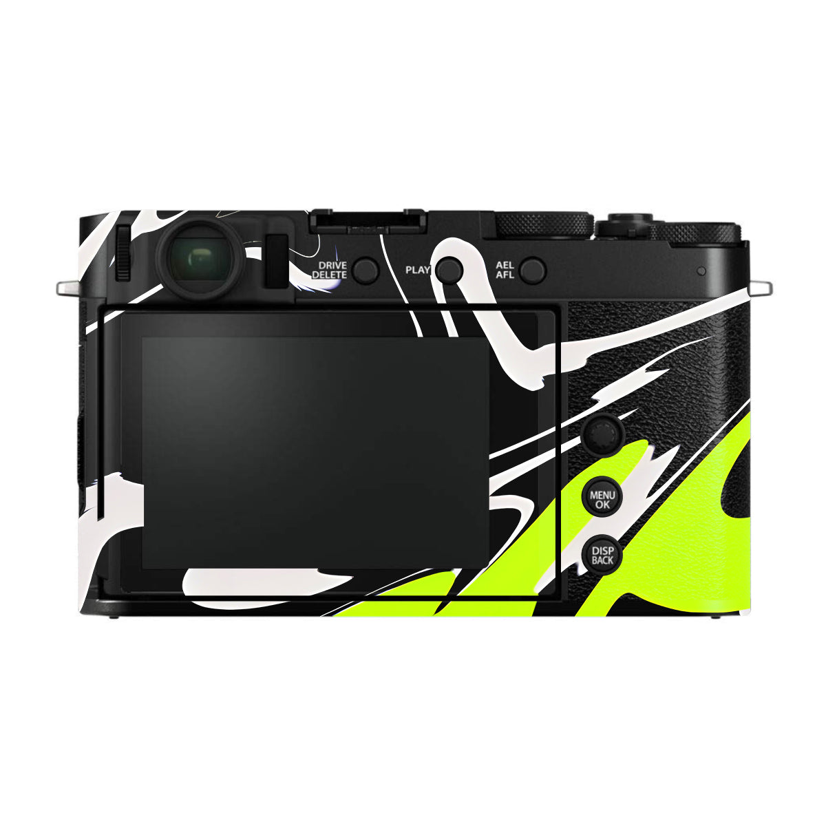 Neon Green and Black Pattern FujiFilm X-E4 Camera Skin