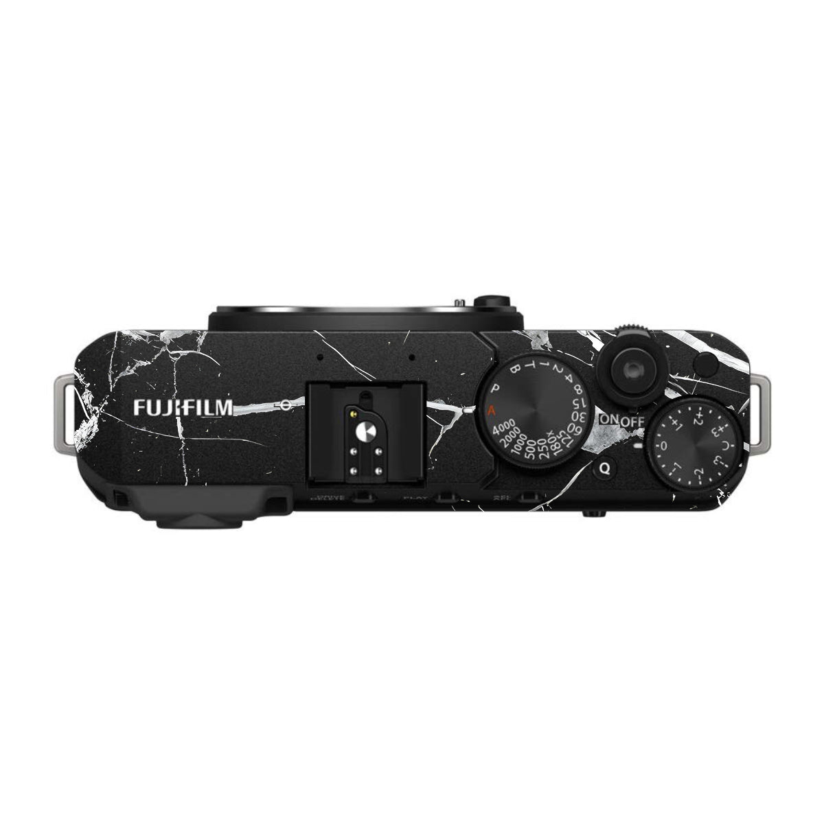 White Veins on Black FujiFilm X-E4 Camera Skin