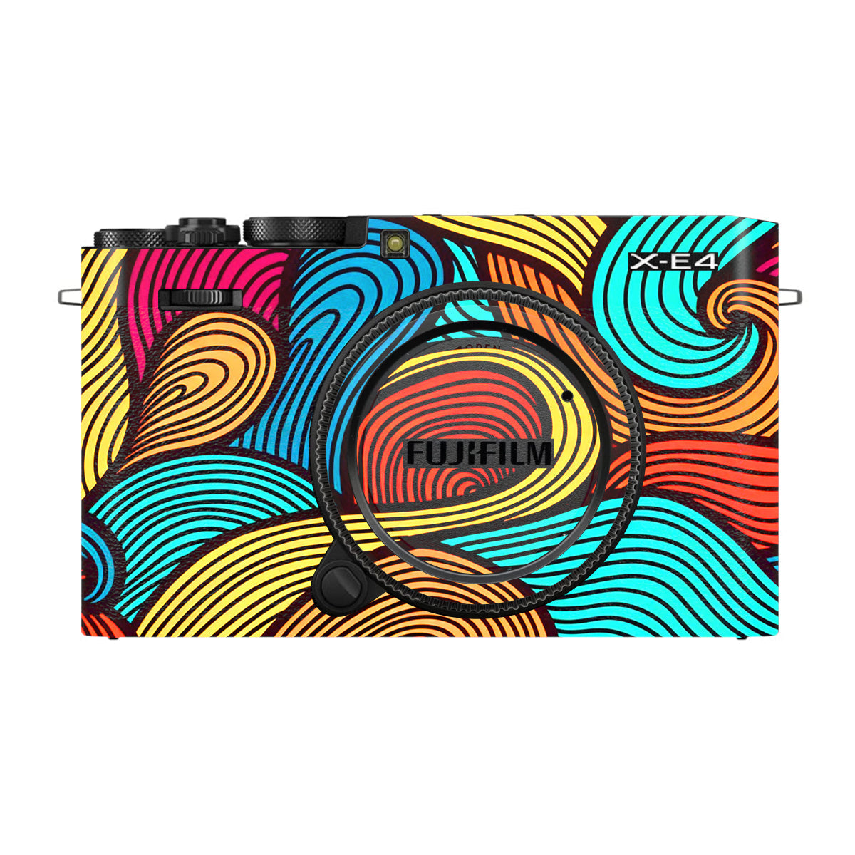 Retro Colorful Doodle Art Pattern FujiFilm X-E4 Camera Skin