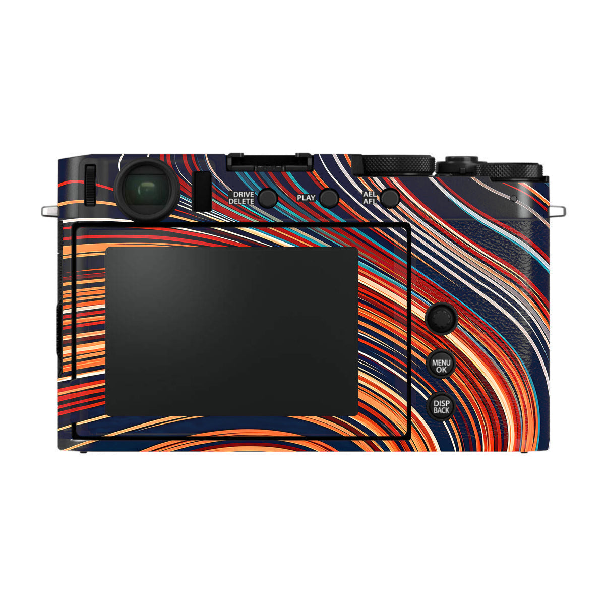 Retro Abstract Striped Swirl FujiFilm X-E4 Camera Skin