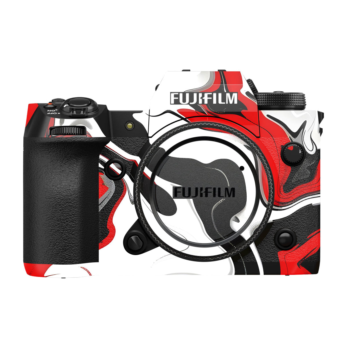 Scarlet and White Motion Fujifilm X-H2 Camera Skin