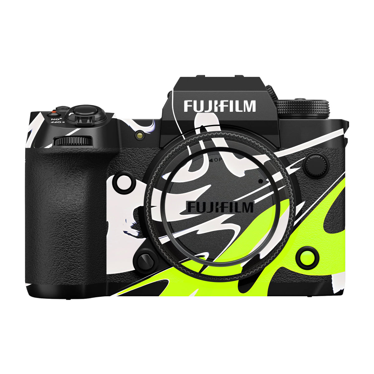 Neon Green and Black Pattern Fujifilm X-H2 Camera Skin