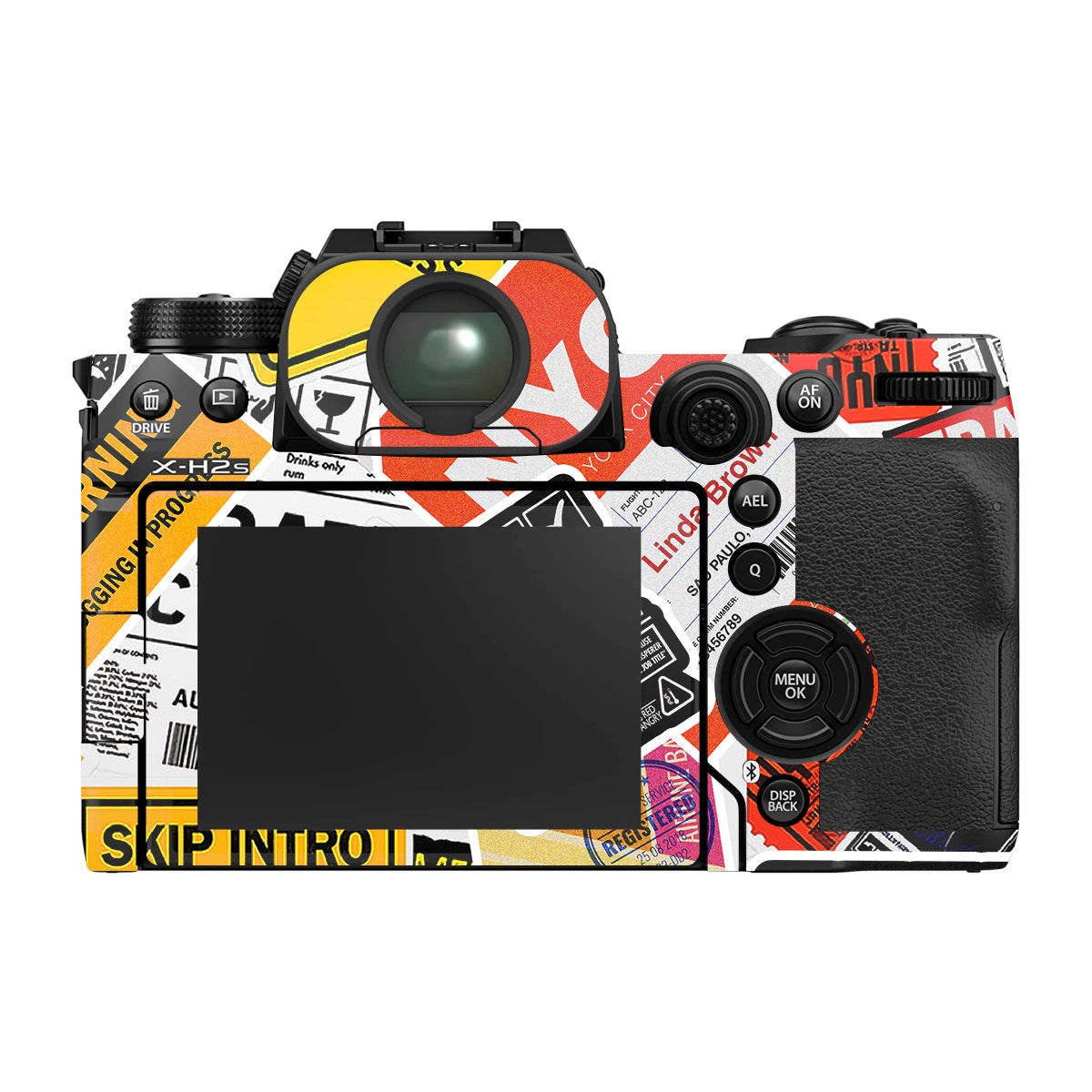 Tech Aesthetic Sticker Collage Fujifilm X-H2 Camera Skin