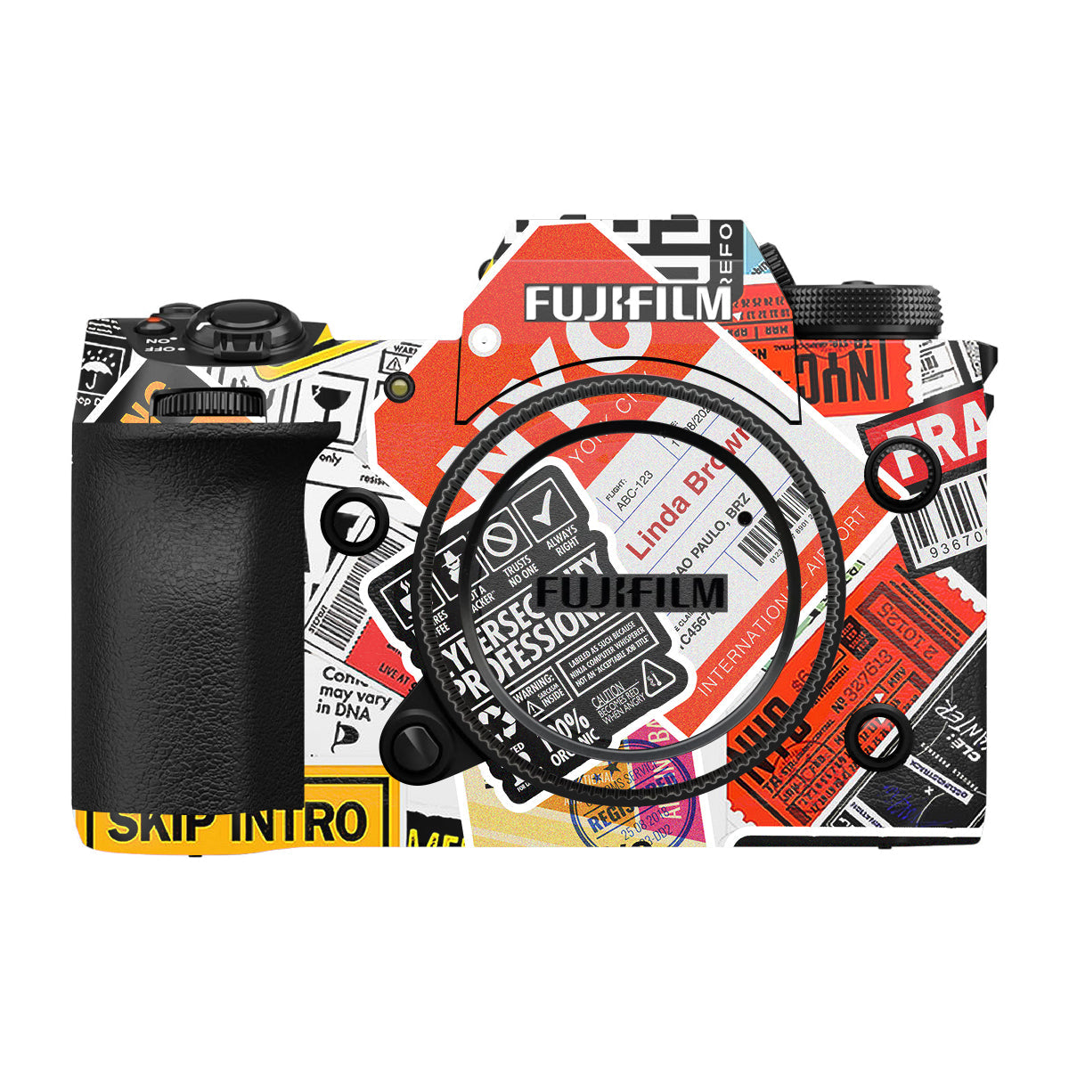 Tech Aesthetic Sticker Collage Fujifilm X-H2 Camera Skin
