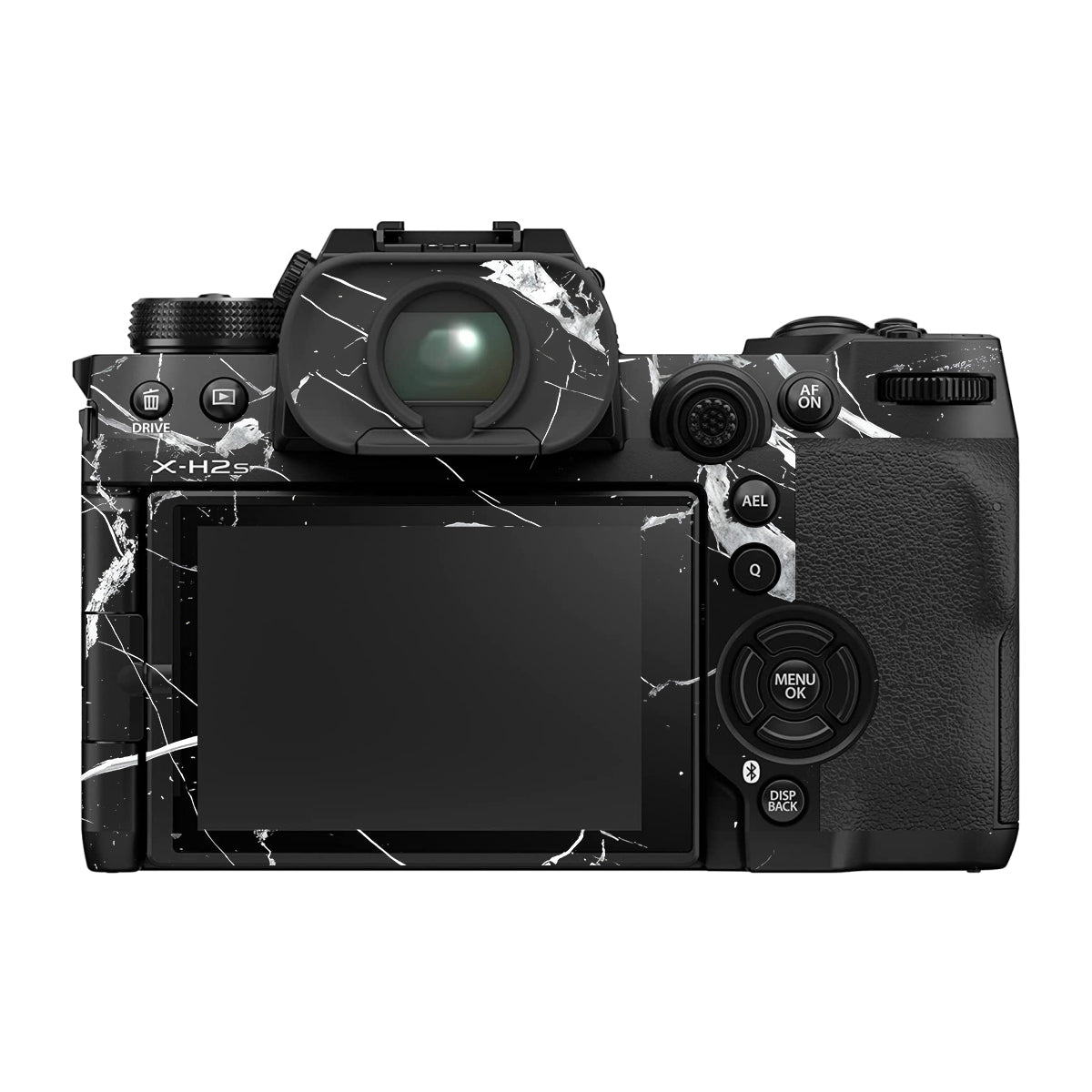 White Veins on Black Fujifilm X-H2 Camera Skin