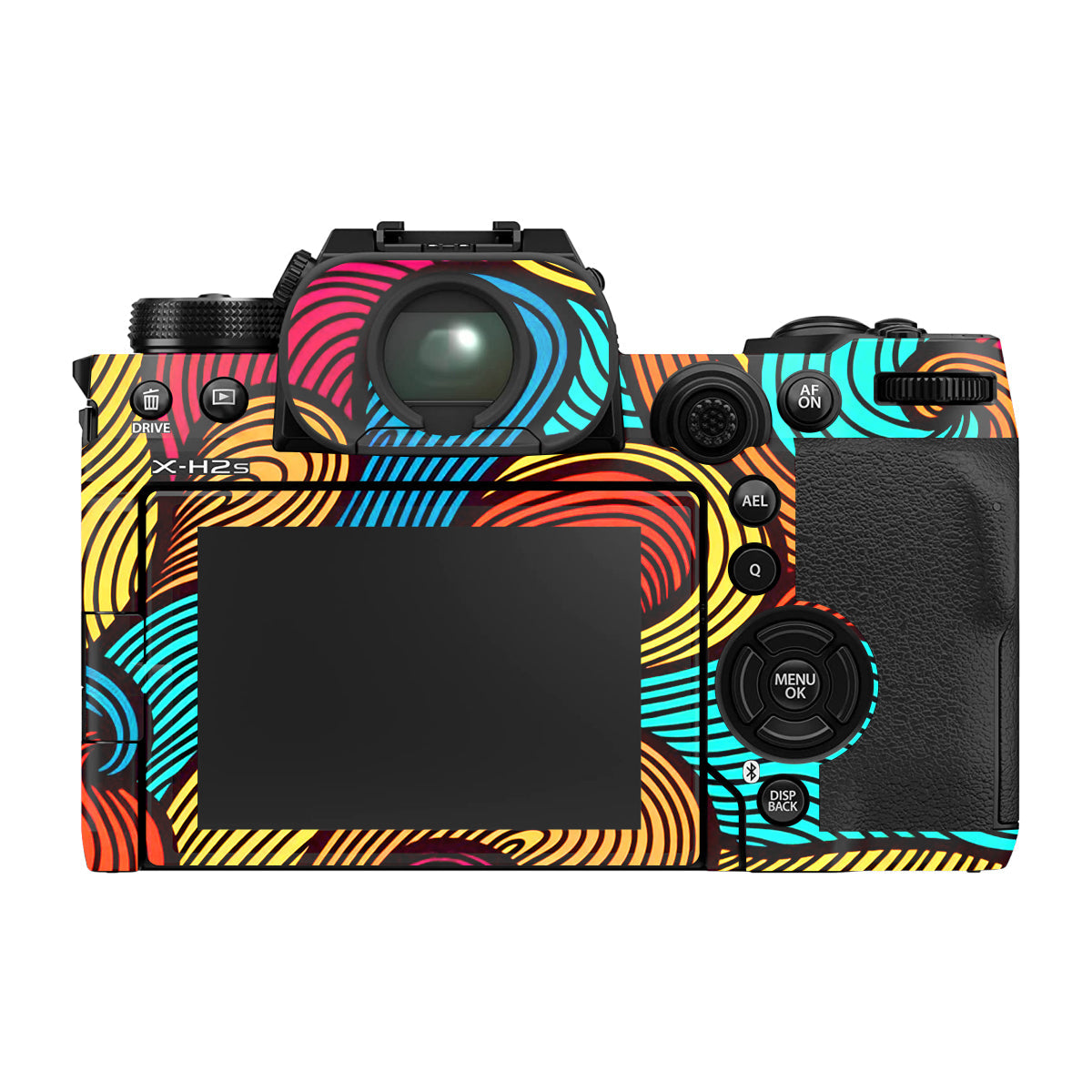 Retro Colorful Doodle Art Pattern Fujifilm X-H2 Camera Skin