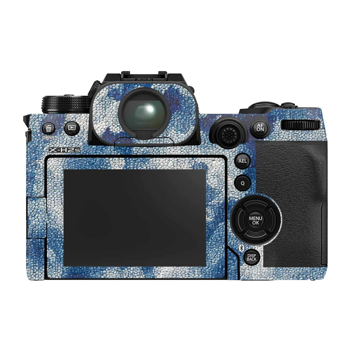Blue Watercolor Fabric Fujifilm X-H2 Camera Skin